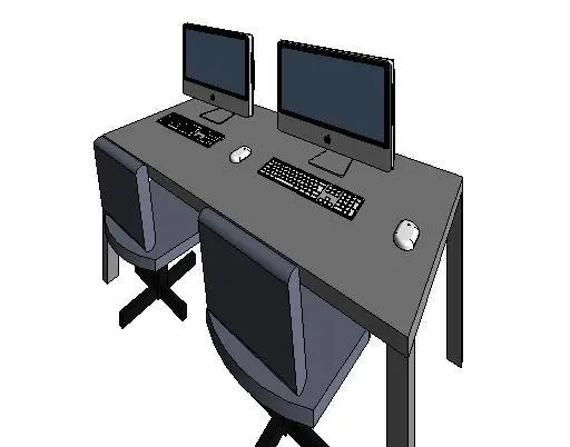 2 Seat computer desk — preview 1, by camman55 (RevitCity, CC0)