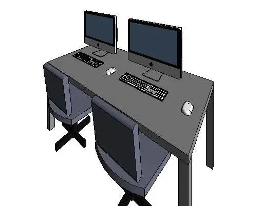 2 Seat computer desk