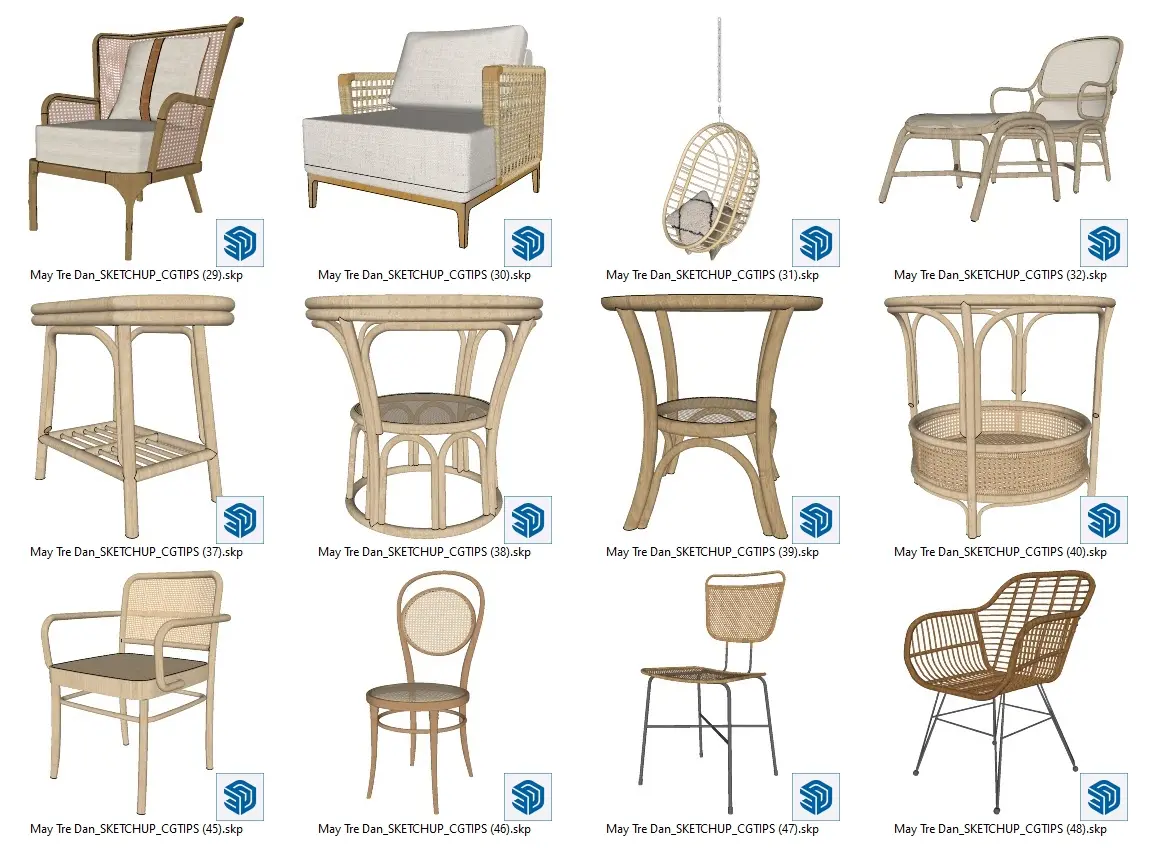 A Collection Of Furniture Rattan