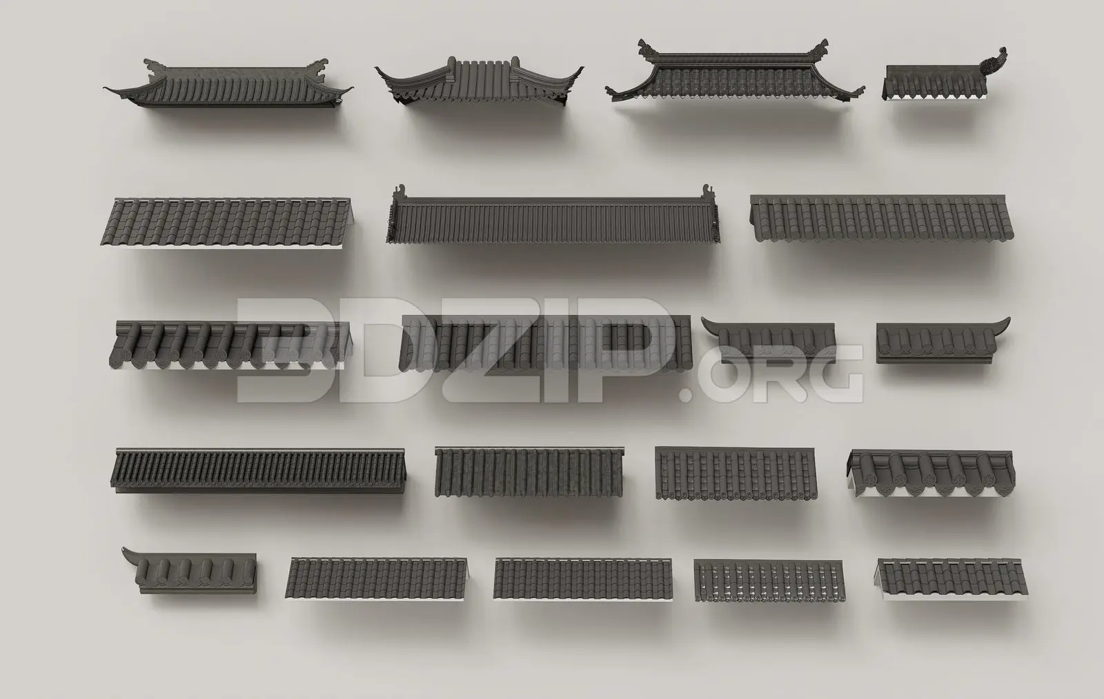 Traditional Asian Roof — preview 1 (3dzip)