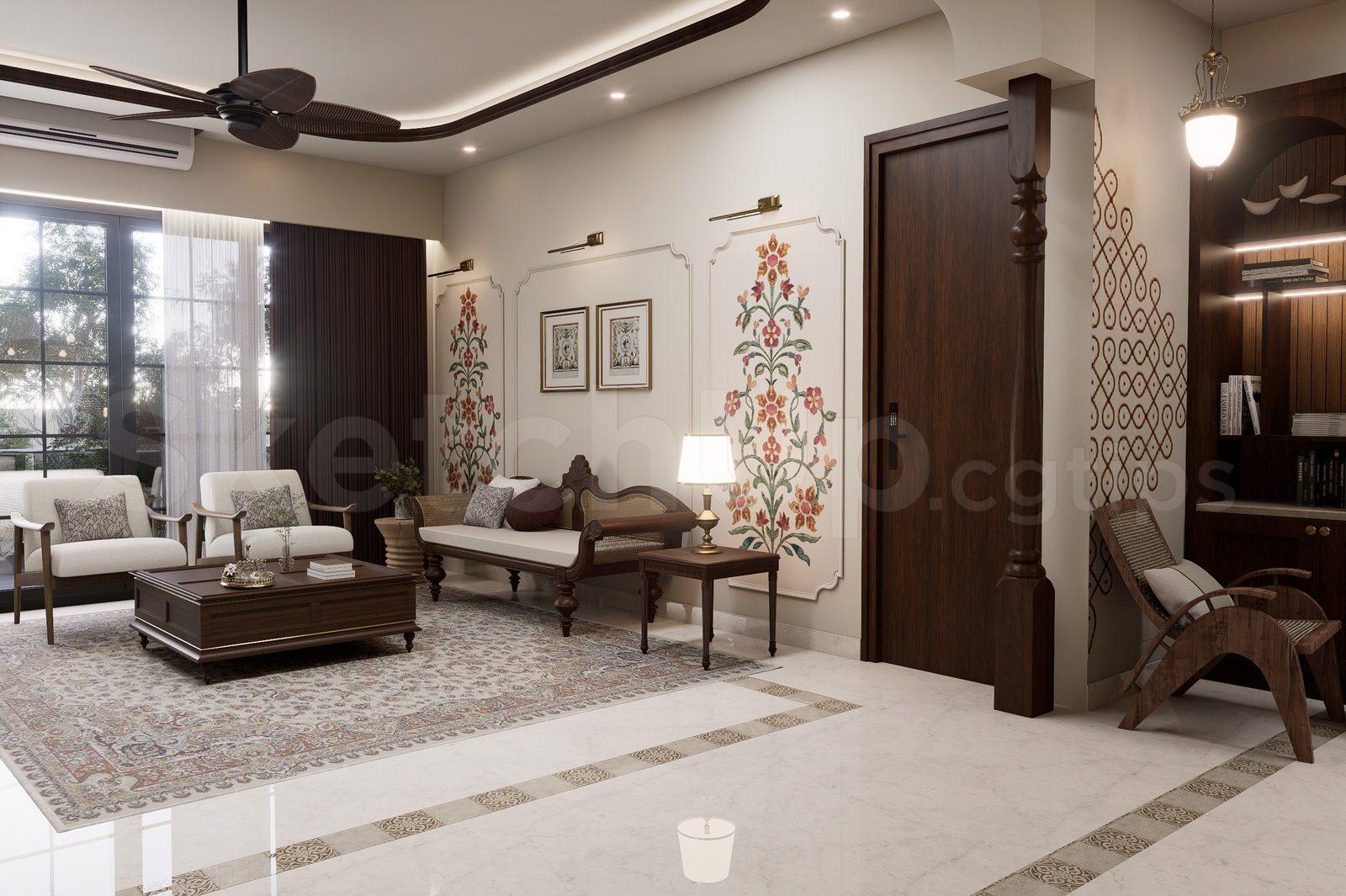 Living Room Interior — preview 1, by Siddharth Kadwa (cgtips)