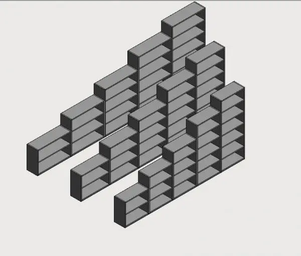 Commercial steel bookcase - Parametric