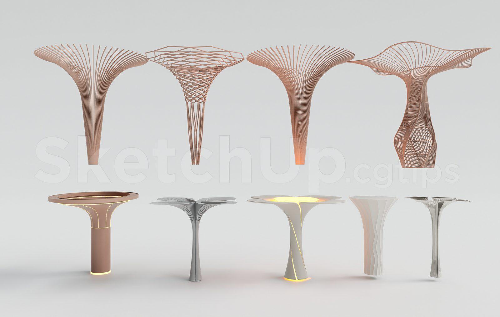 Modern Luxury Interior Lighting Columns — preview 1 (cgtips)
