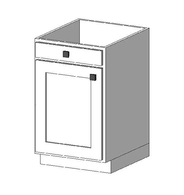Farmhouse style - single drawer and cabinet — preview 1, by kesflower (RevitCity, CC0)