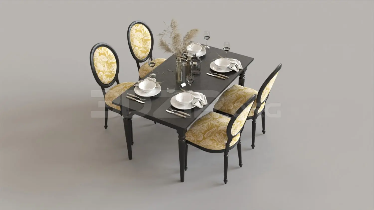 Dining Table And Chair — preview 1 (3dzip, CC0)