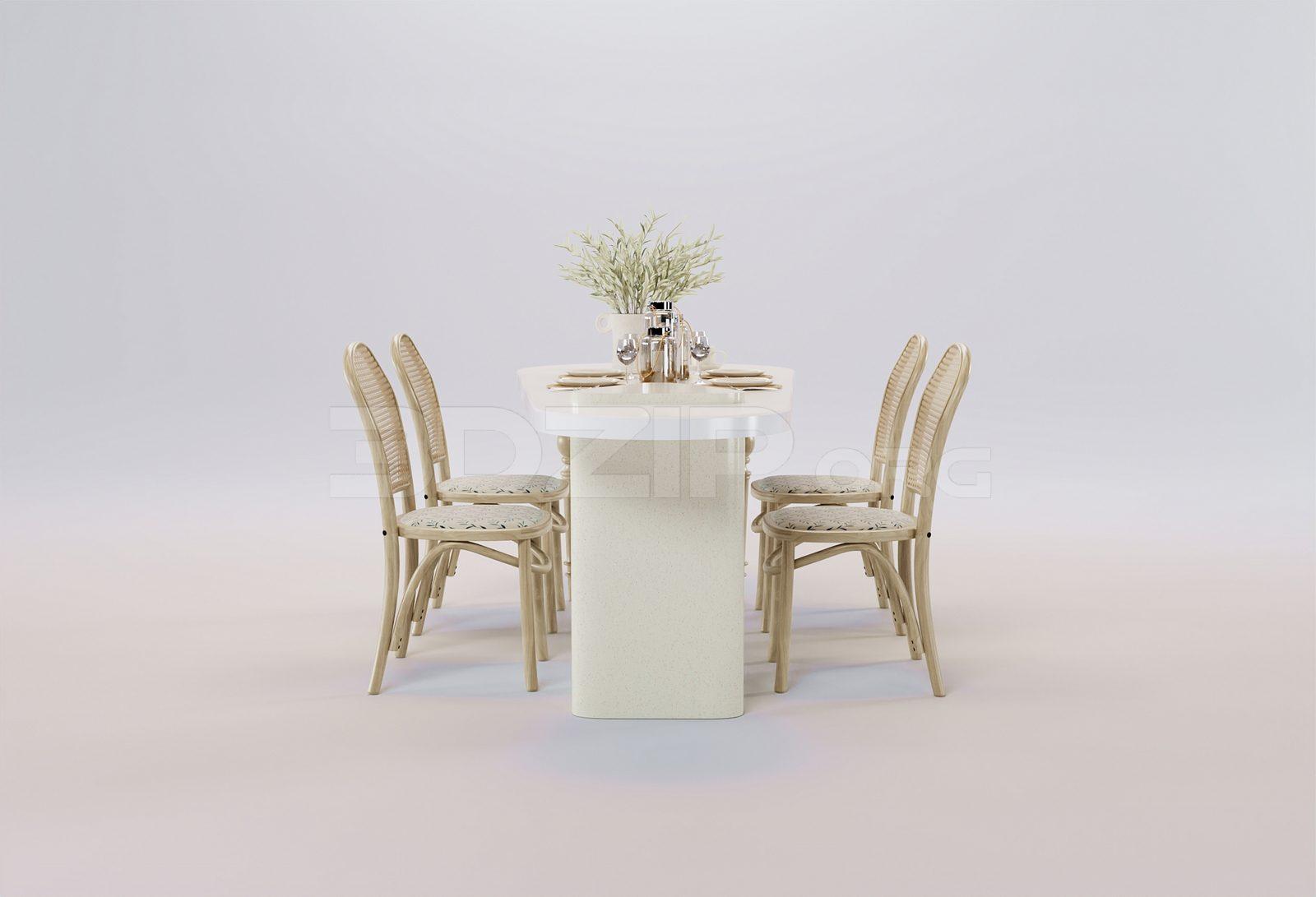Dining Table And Chair — preview 1 (3dzip)