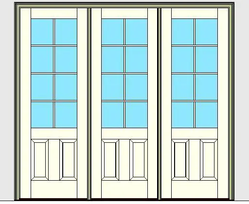 Kolbe Ultra Series Outswing Entrance Door 3-Wide 2-Panel Handicap Sill Units — preview 1, by Kolbe (RevitCity, CC0)
