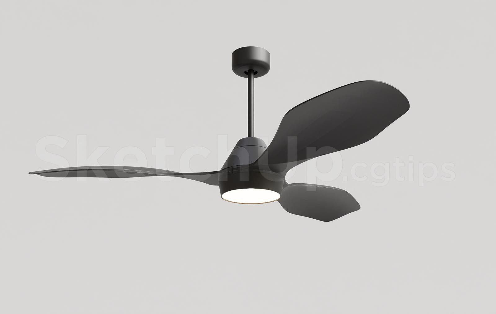 Modern Indoor Ceiling Fan with LED Lamp