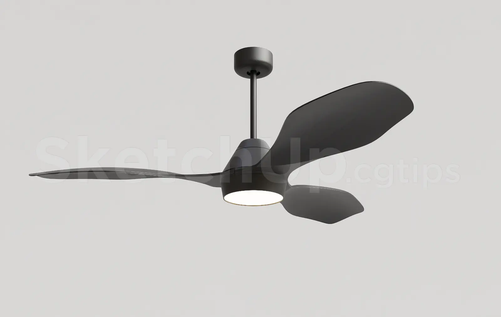 Modern Indoor Ceiling Fan with LED Lamp — preview 1 (cgtips, CC0)