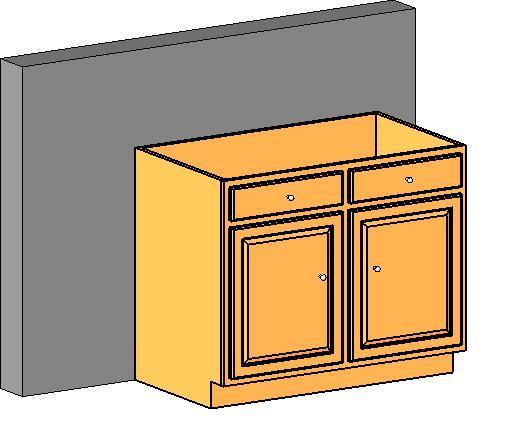 Double Door Sink Unit with Panel