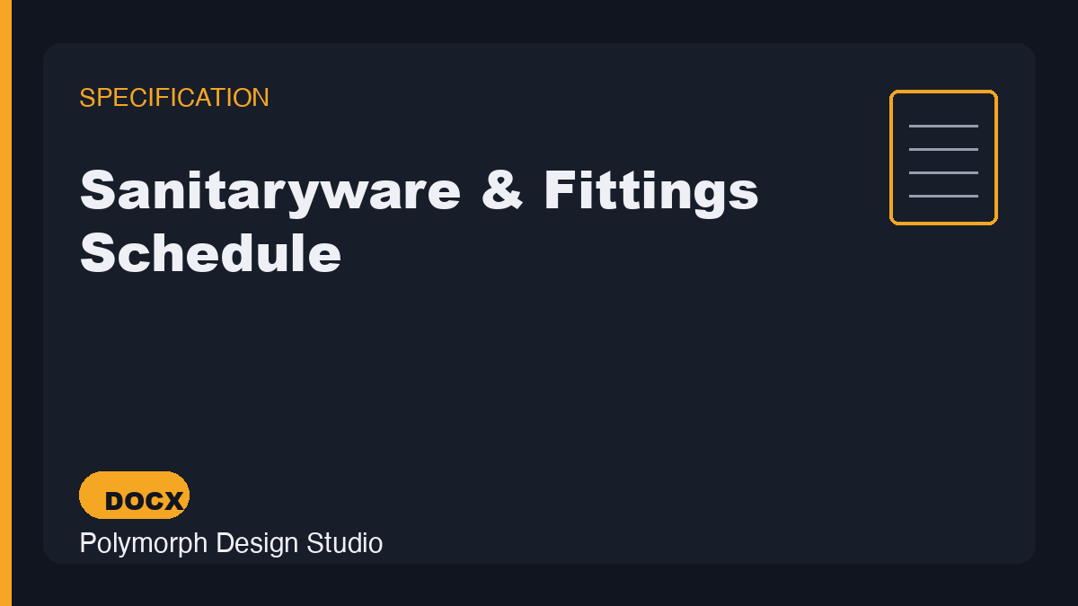Sanitaryware & Fittings Schedule
