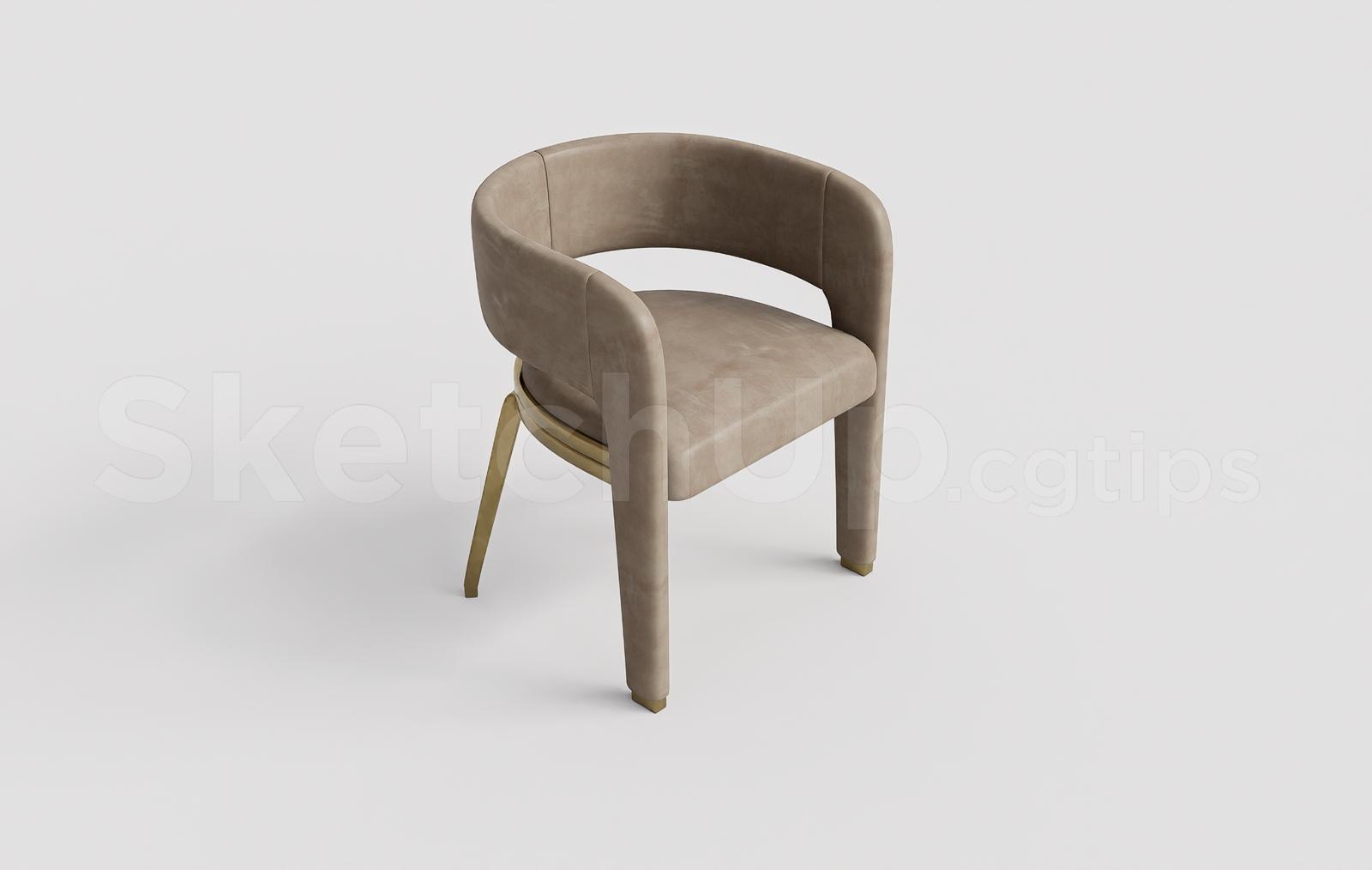 Elegant Curved Upholstered Chair