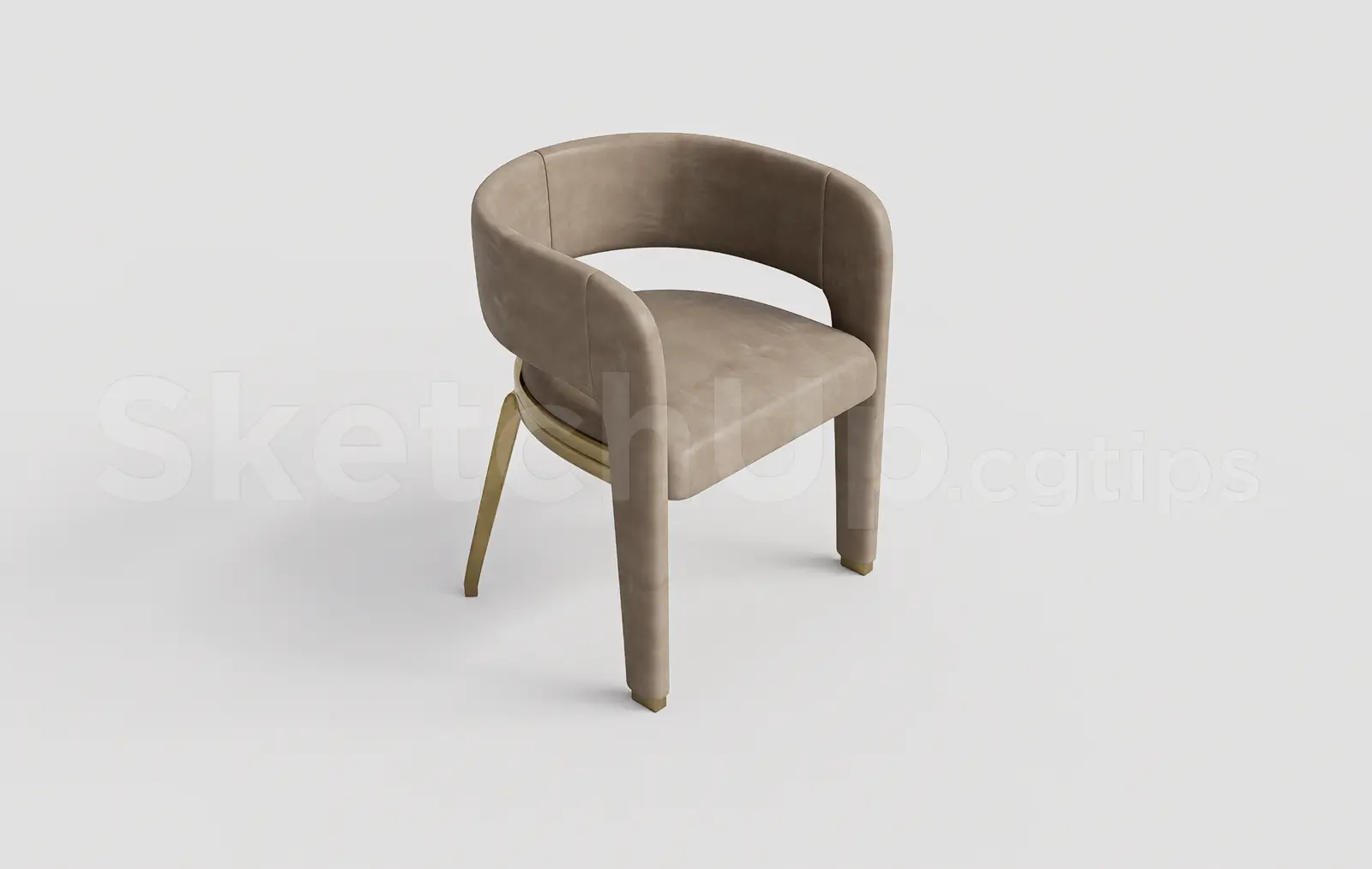 Elegant Curved Upholstered Chair — preview 1 (cgtips, CC0)