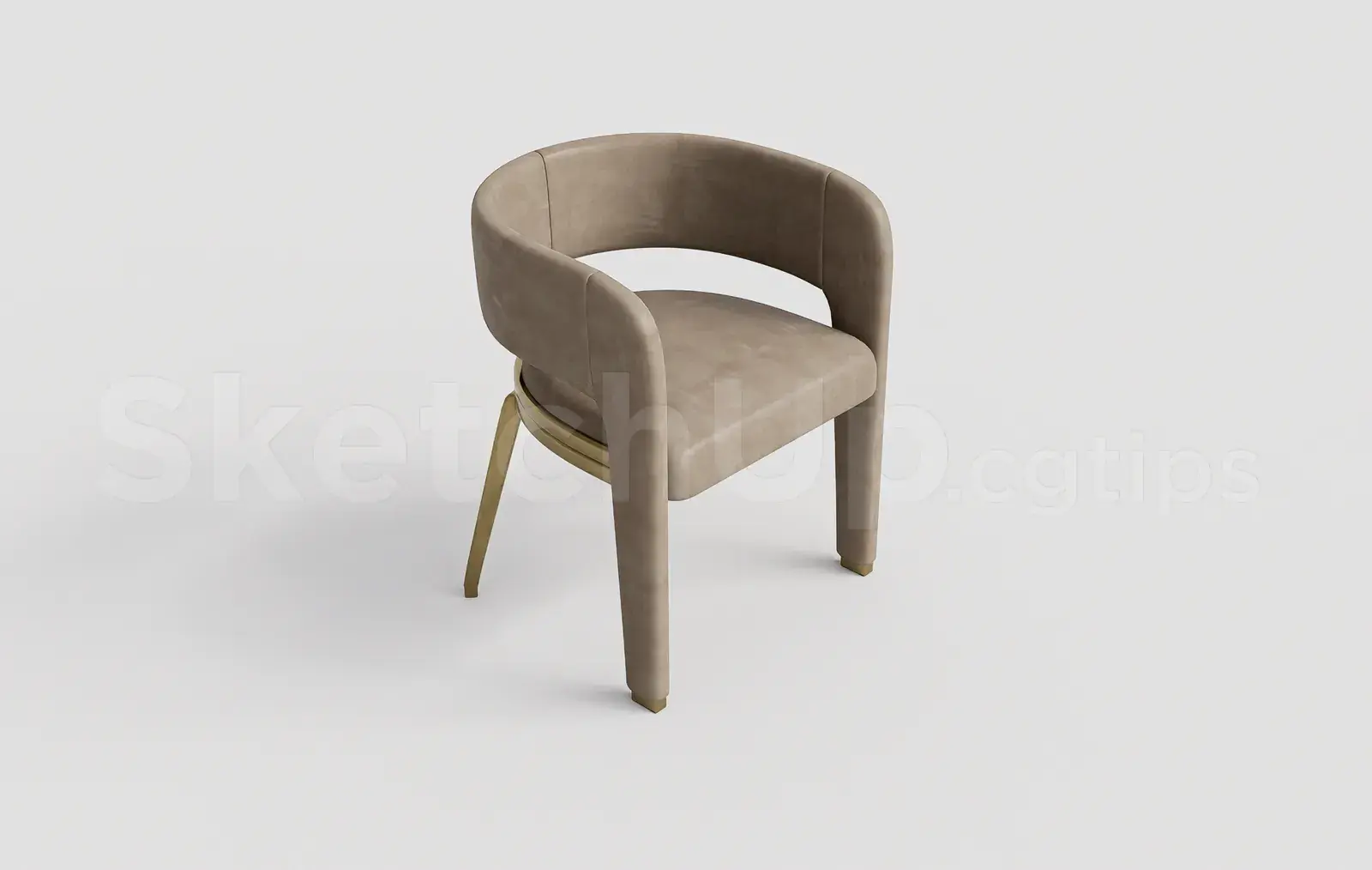 Elegant Curved Upholstered Chair