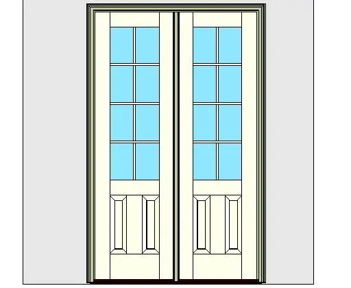 Kolbe Ultra Series Outswing Entrance Door 2-Wide 2-Panel Standard Sill Units — preview 1, by Kolbe (RevitCity, CC0)