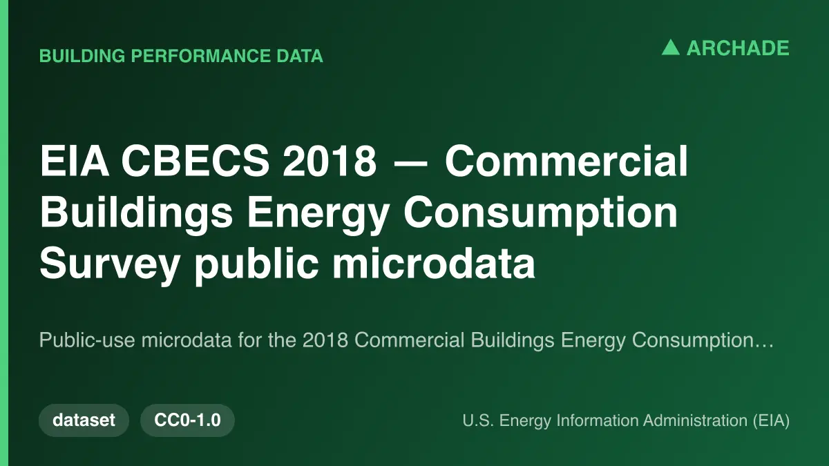 EIA CBECS 2018 — Commercial Buildings Energy Consumption Survey public microdata