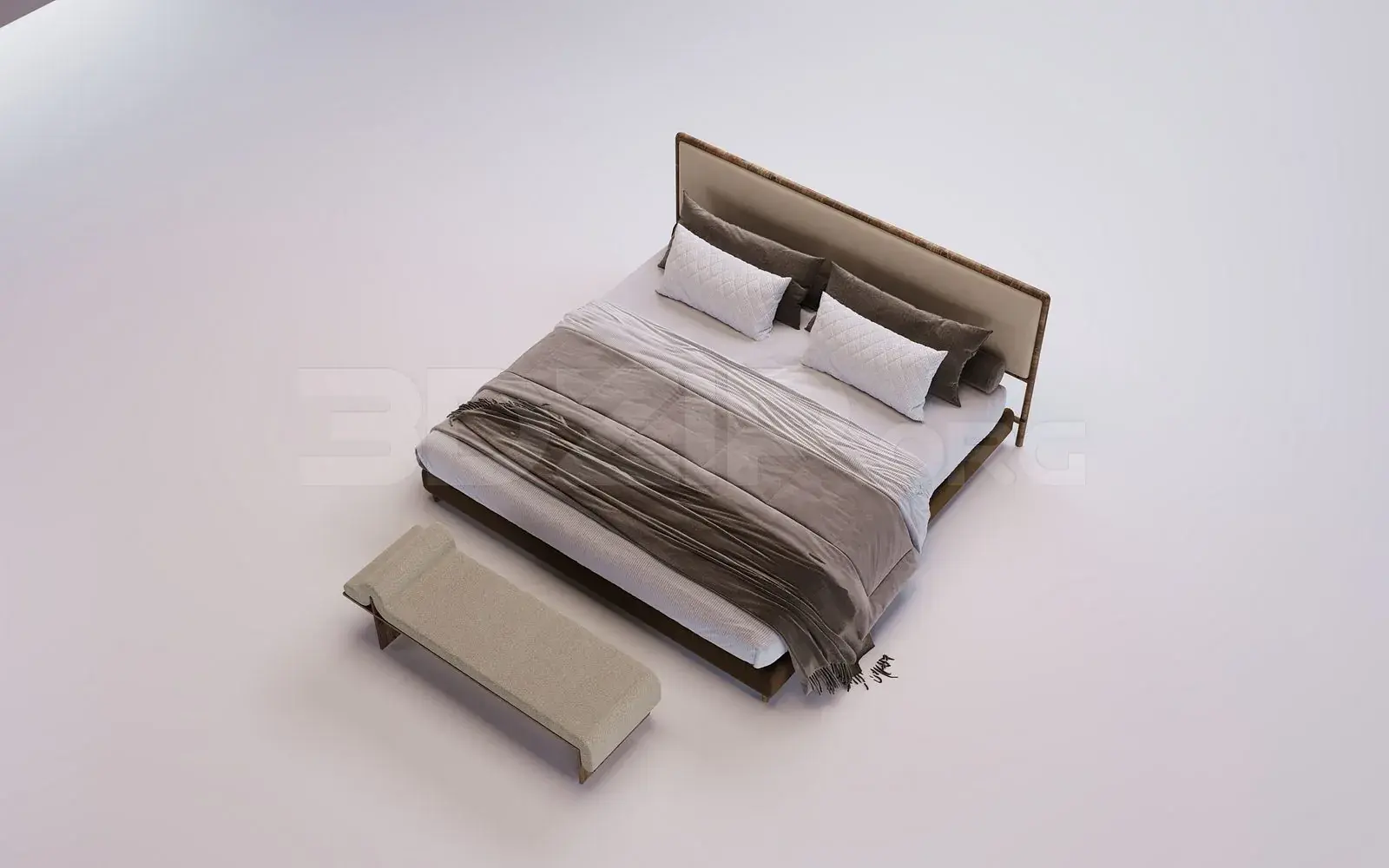 Bed Model for Interior Design