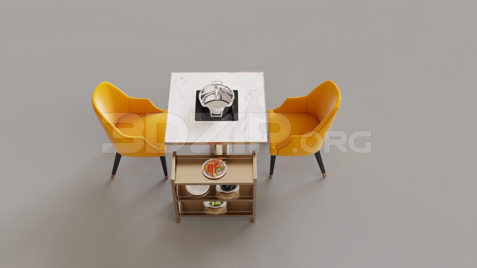 Dining Table And Chair — preview 1 (3dzip)