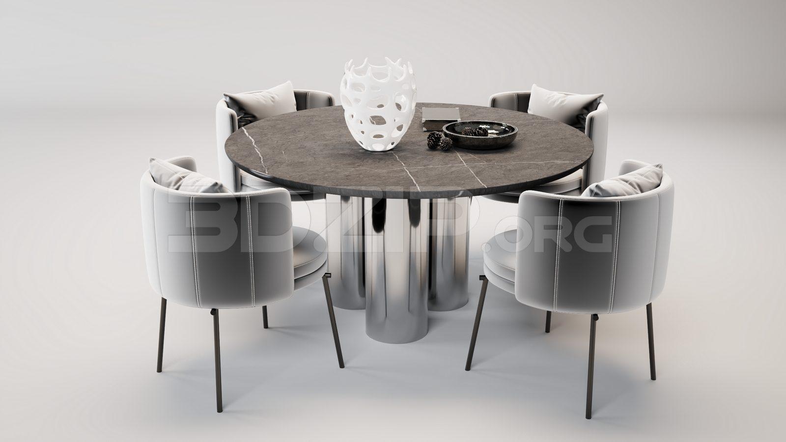 Dining Table And Chair — preview 1 (3dzip)