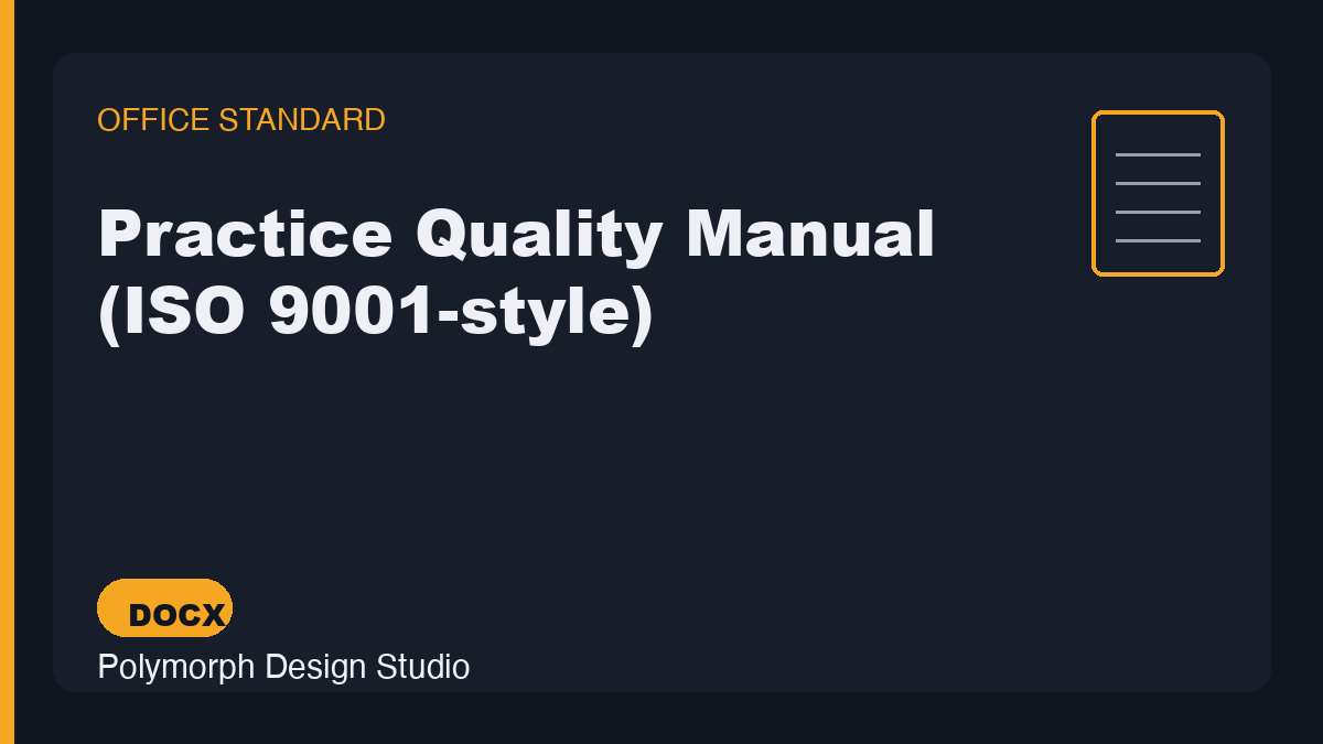 Practice Quality Manual (ISO 9001-style)