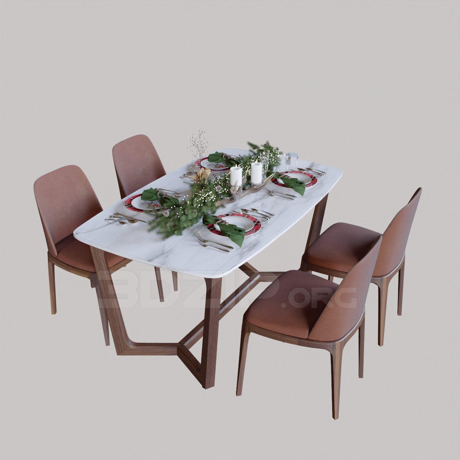 Dining Table And Chair — preview 1, by Anh Dung (3dzip)