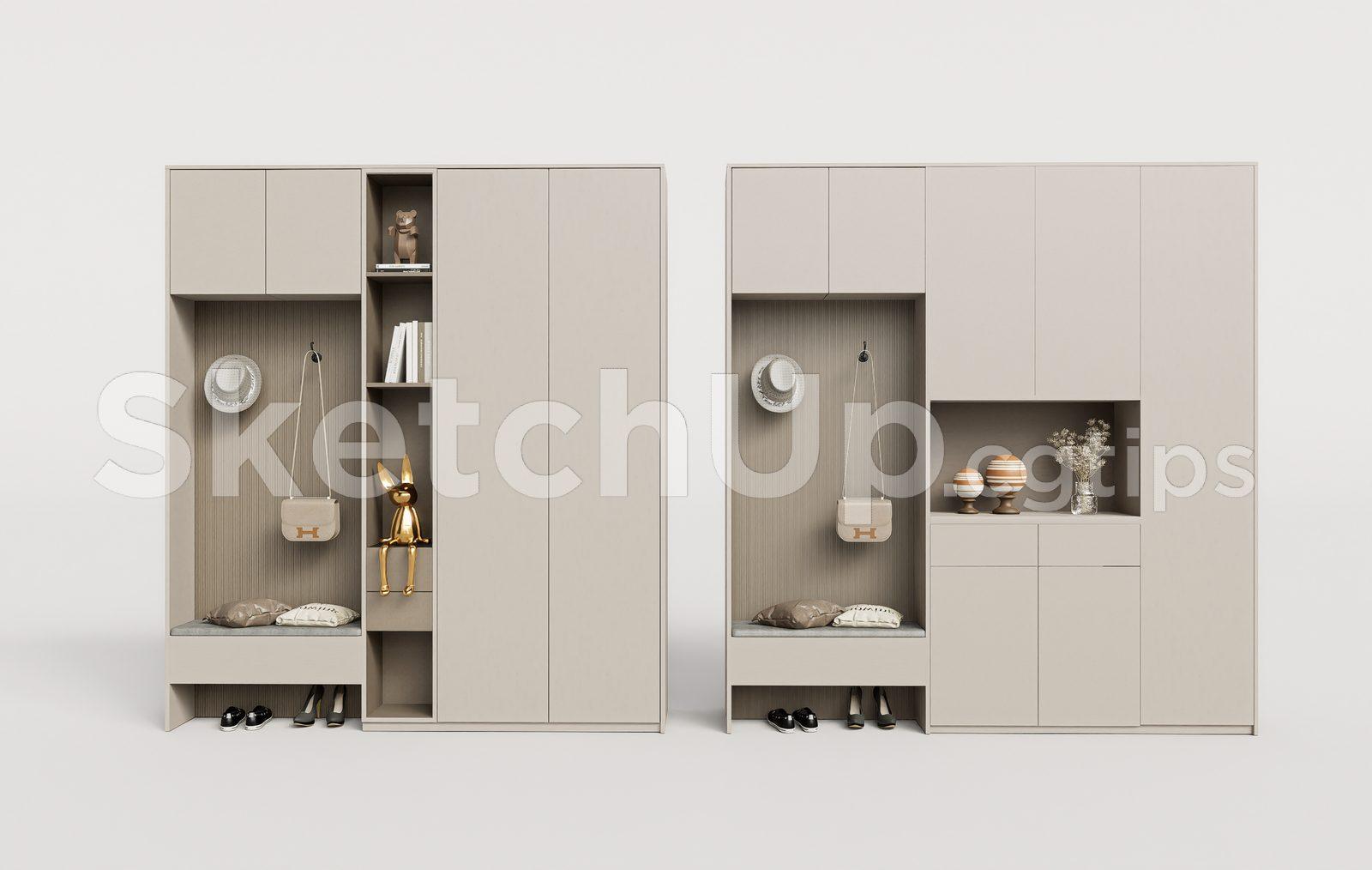 Modern Shoe Cabinet SketchUp 3D Model