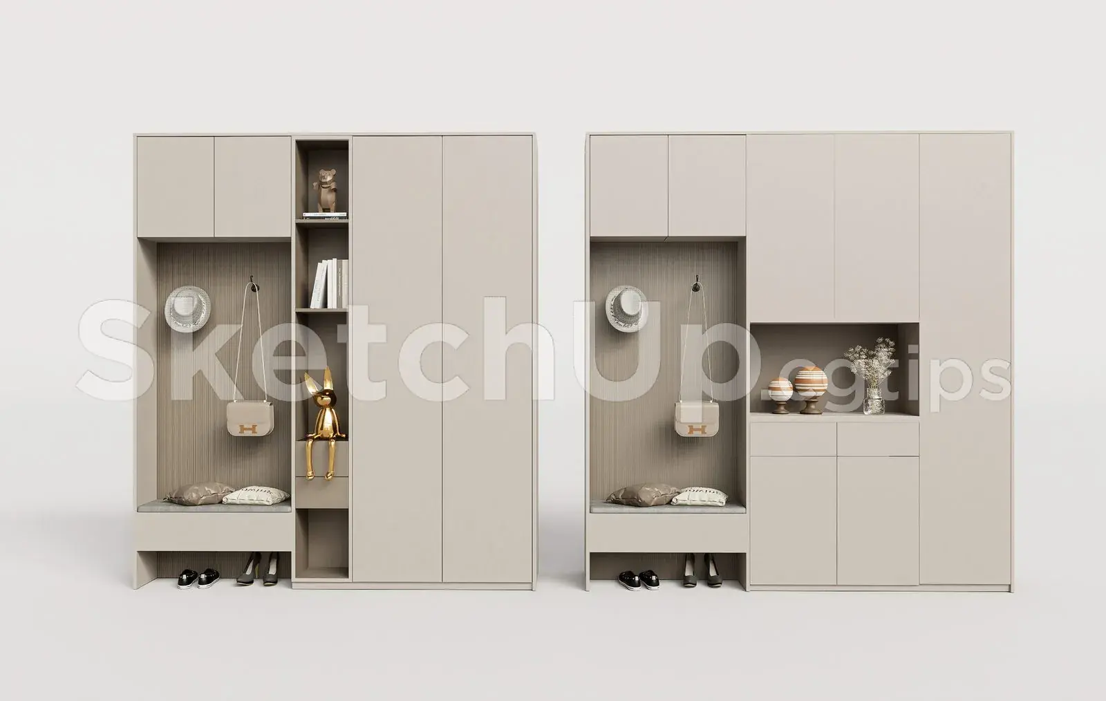 Modern Shoe Cabinet SketchUp 3D Model