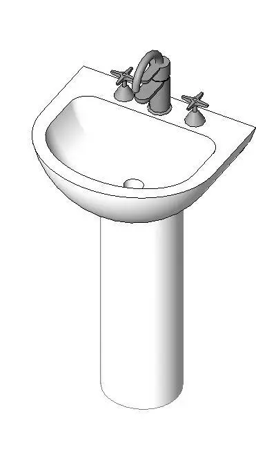 Wall Basin with optional pedestal taps or mixer