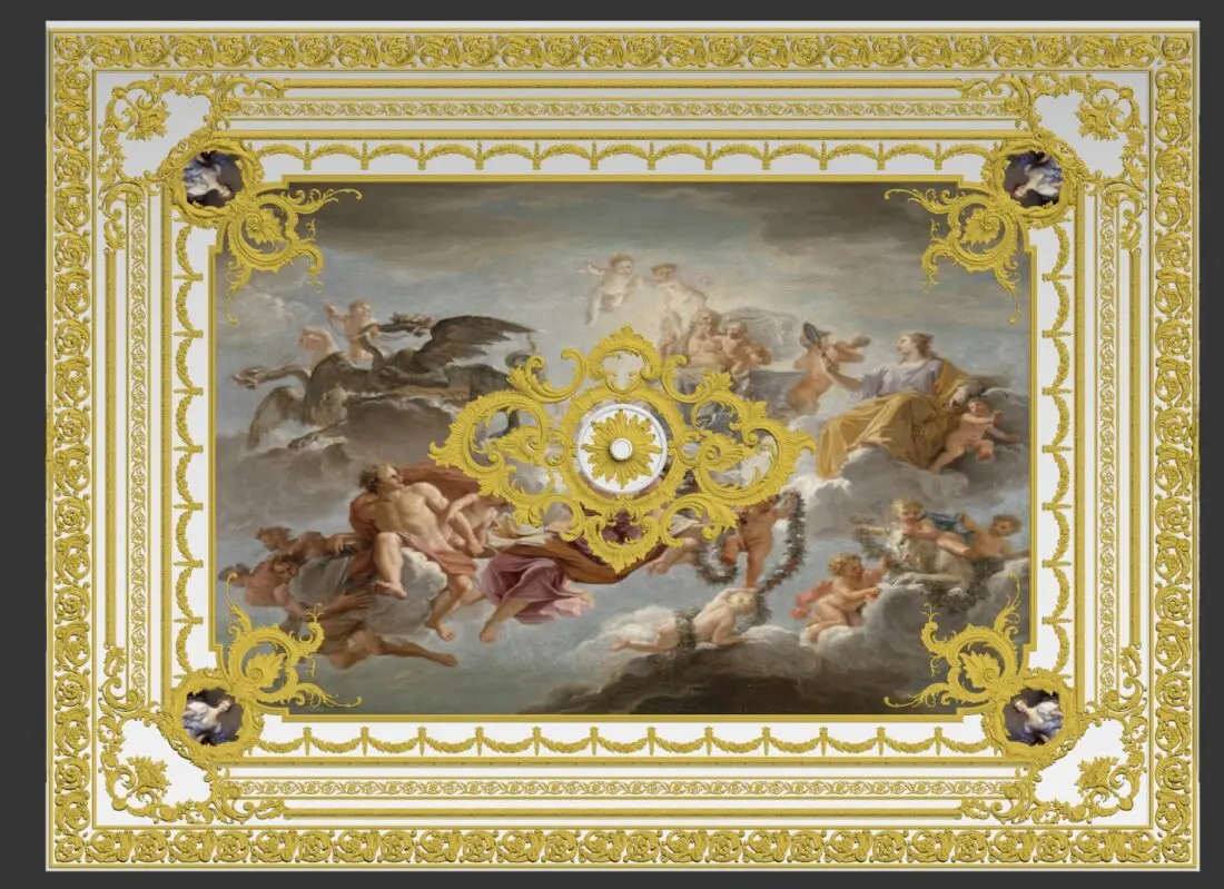 Neoclassical plaster ceiling Model 193 — preview 1, by Tuan Anh (3dzip, CC0)