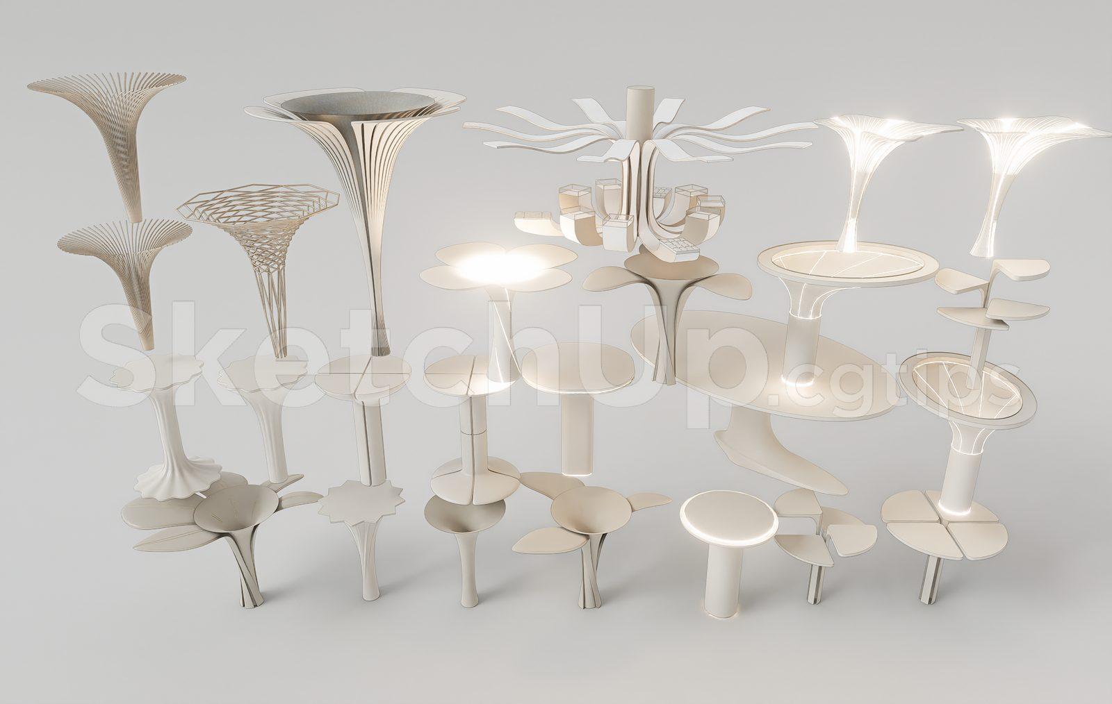 Modern Luxury Interior Lighting Columns