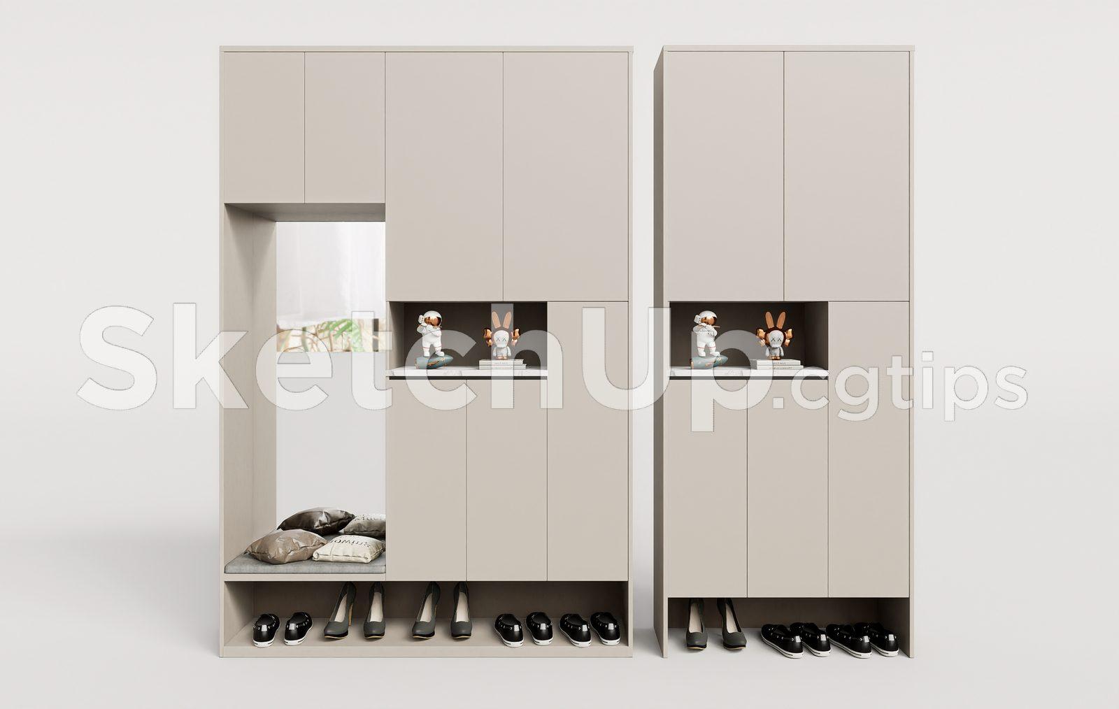 Modern Shoe Cabinet SketchUp 3D Model