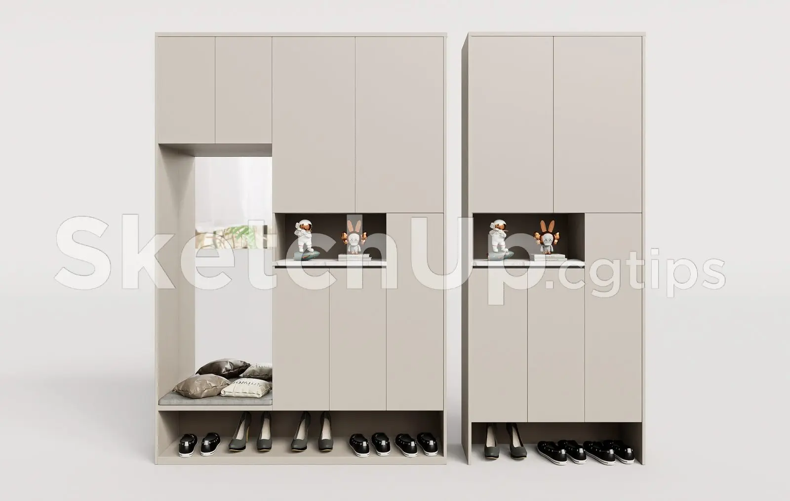 Modern Shoe Cabinet SketchUp 3D Model