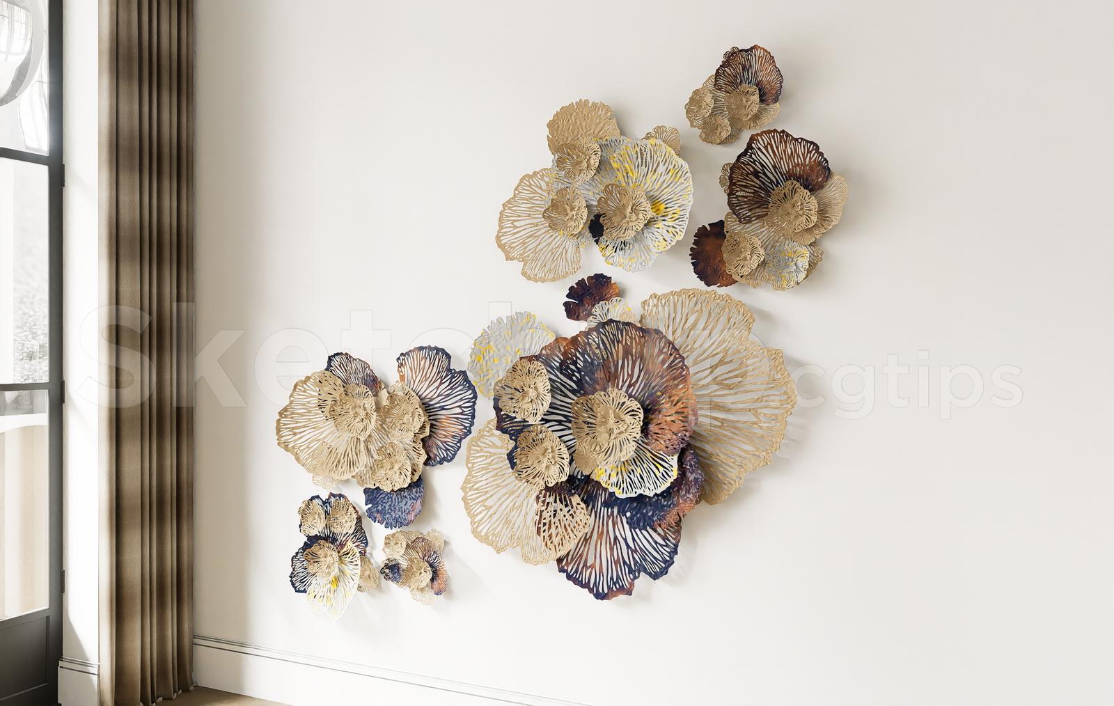 Coral Metal Wall Art Decor