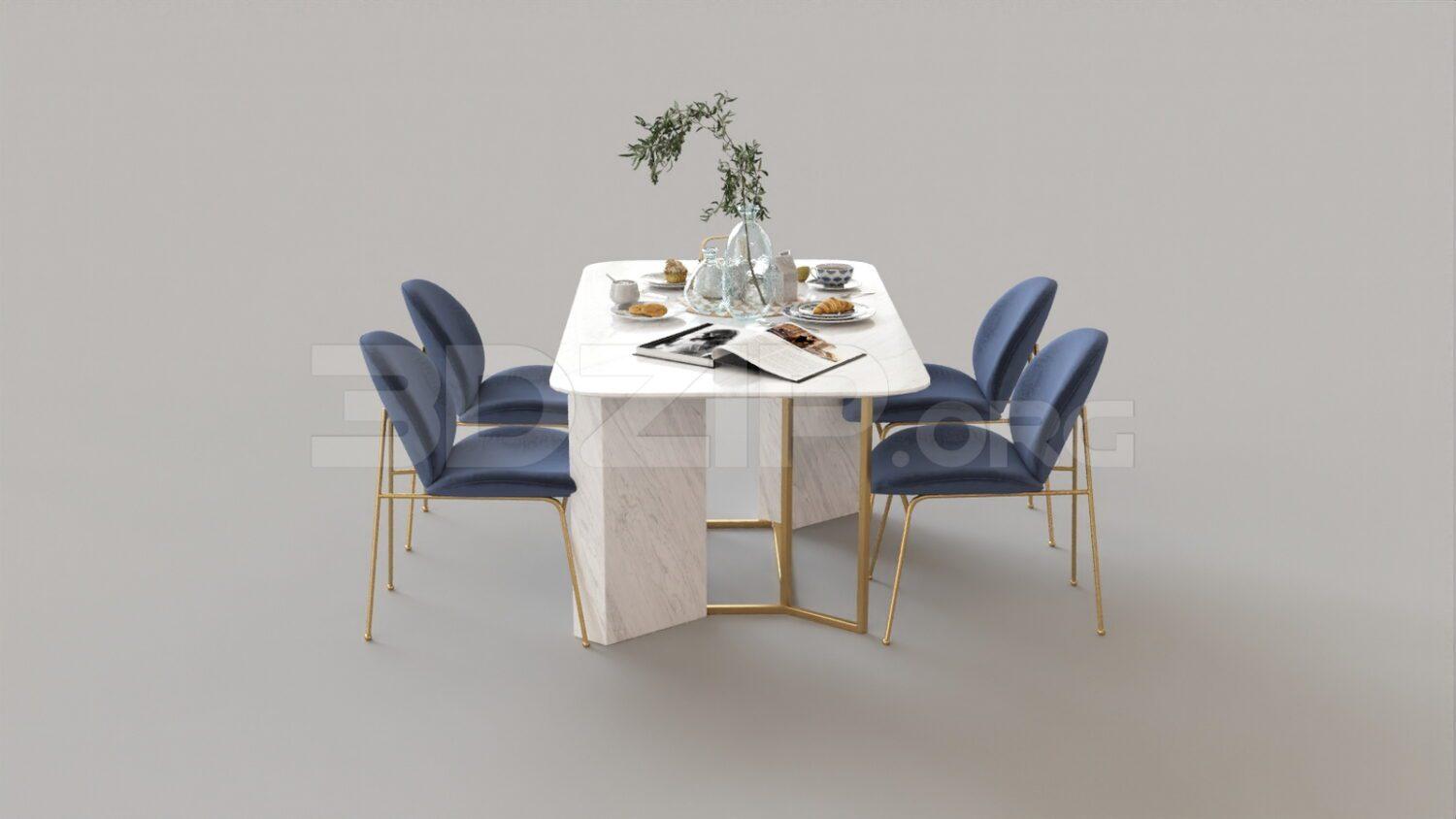 Dining Table And Chair — preview 1 (3dzip)