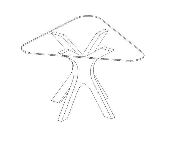 Triangle glass table