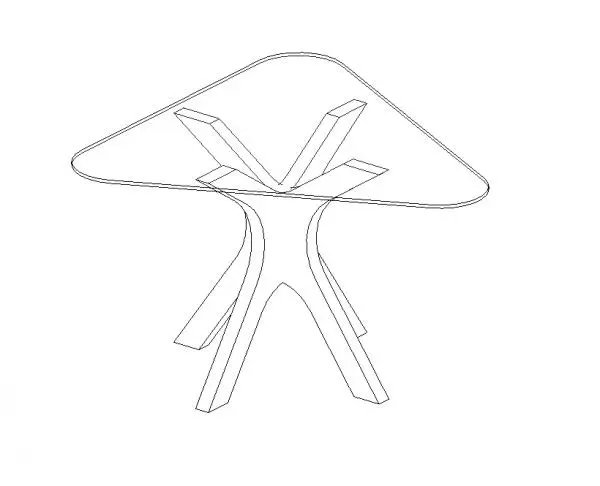 Triangle glass table