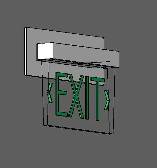 Exit Sign_Edge-Lit_Wall-Mount_Parallel — preview 1, by Peso (RevitCity, CC0)