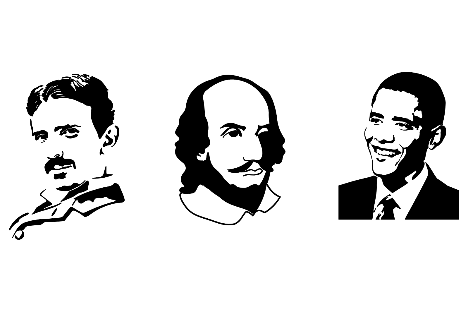 Famous people silhouettes