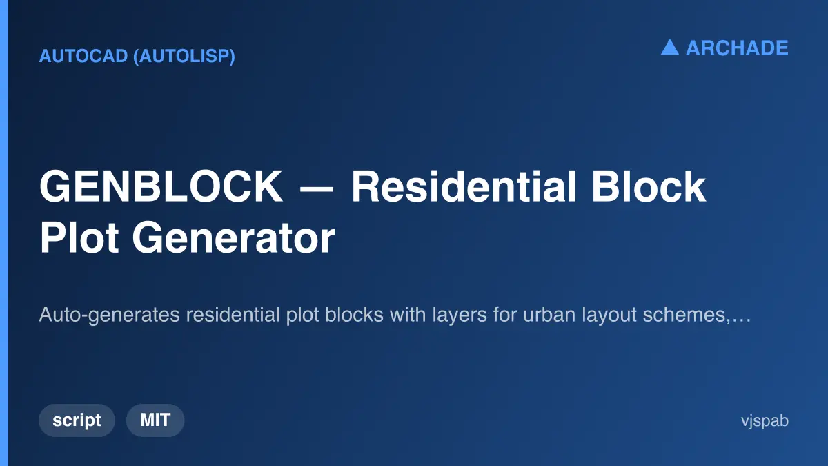 GENBLOCK — Residential Block Plot Generator