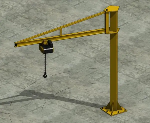 Jib Crane overbraced with Hoist — preview 1, by Glenn Royds (RevitCity, CC0)