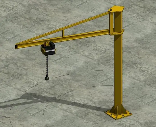 Jib Crane overbraced with Hoist