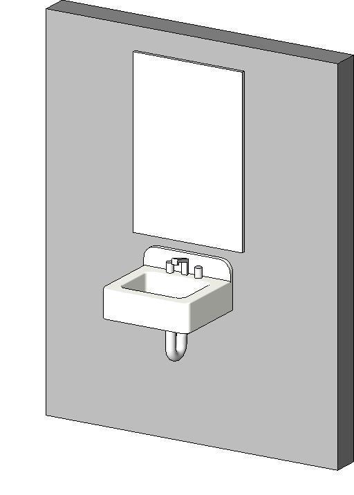 Wall hung sink w mirror