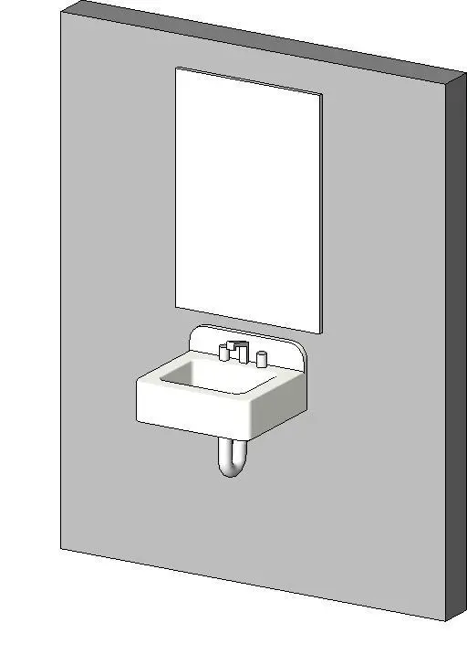 Wall hung sink w mirror