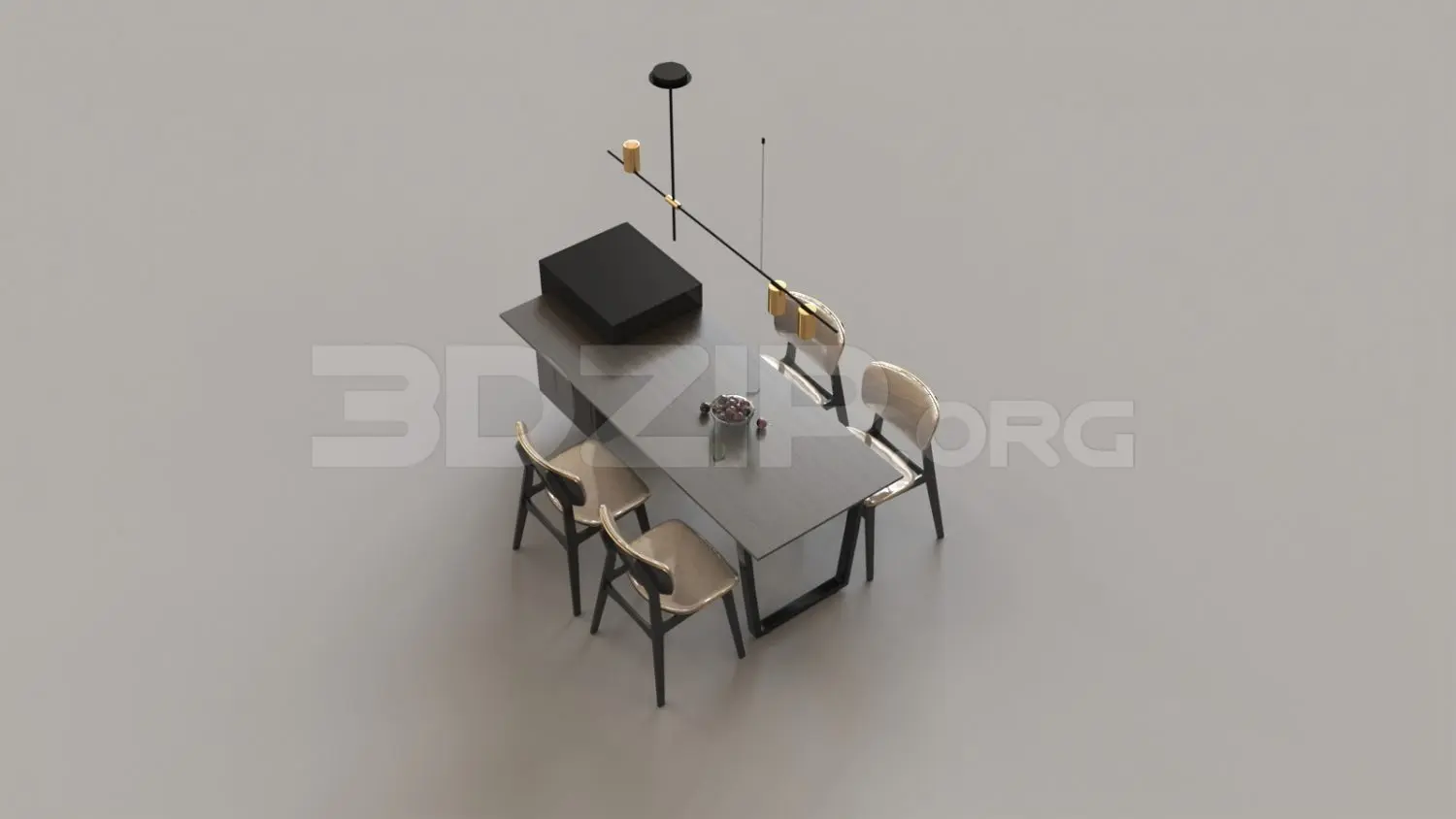Dining Table And Chair — preview 1 (3dzip, CC0)