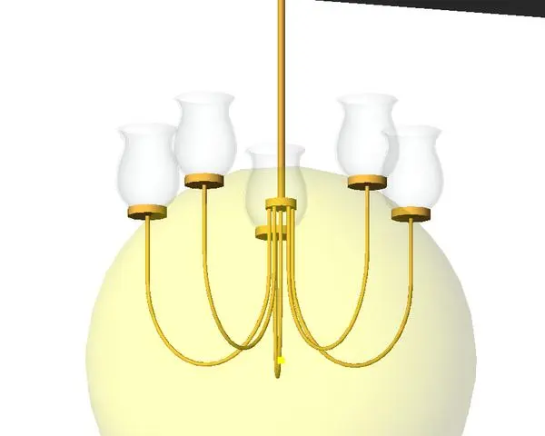 5 Light Bell Glass Chandelier