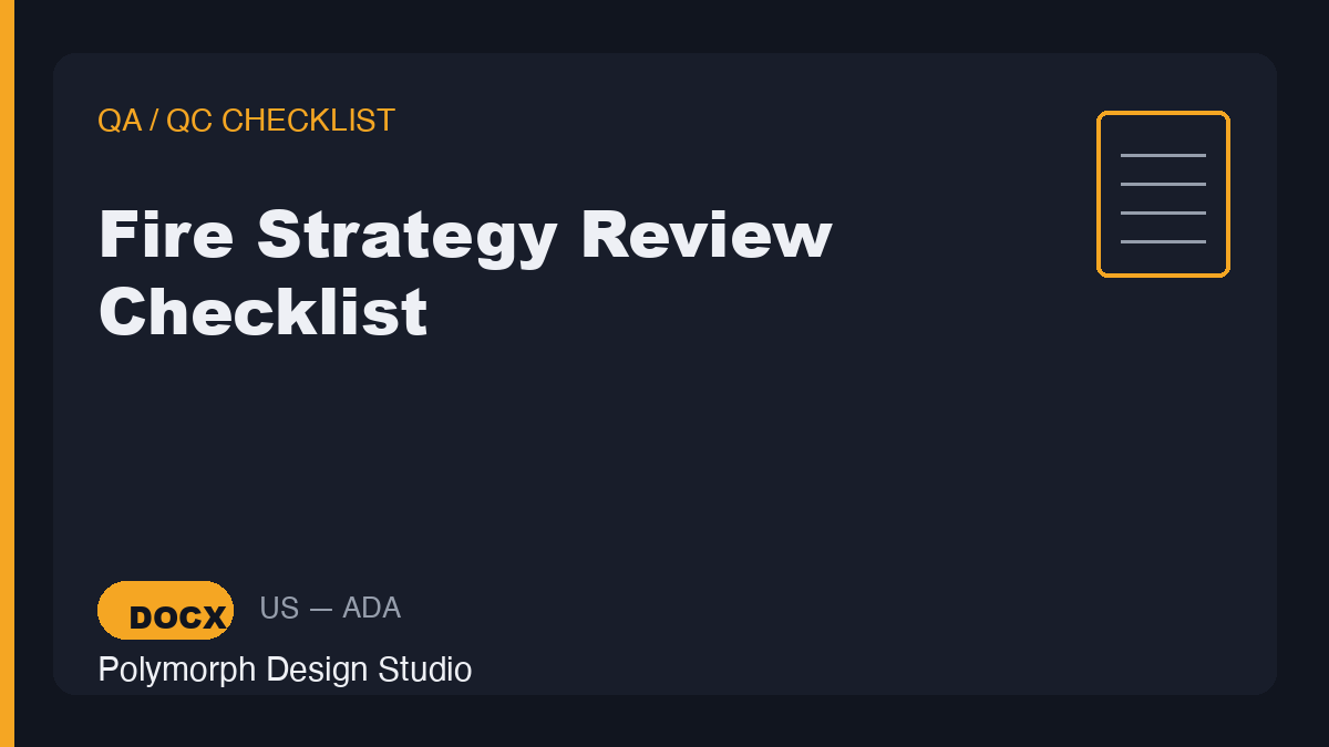 Fire Strategy Review Checklist