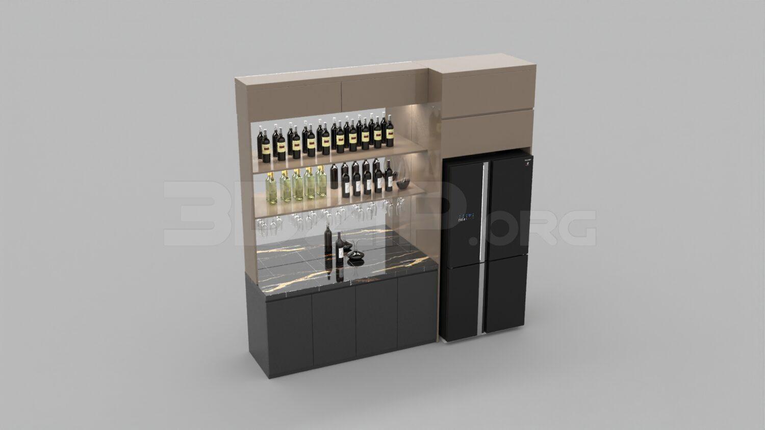 Wine Cabinet — preview 1, by Nguyen Quynh Anh (3dzip)