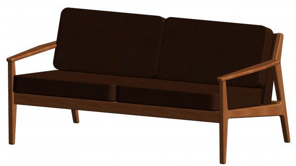 MATHIAS Mid-Century Wood Frame Leather Loveseat