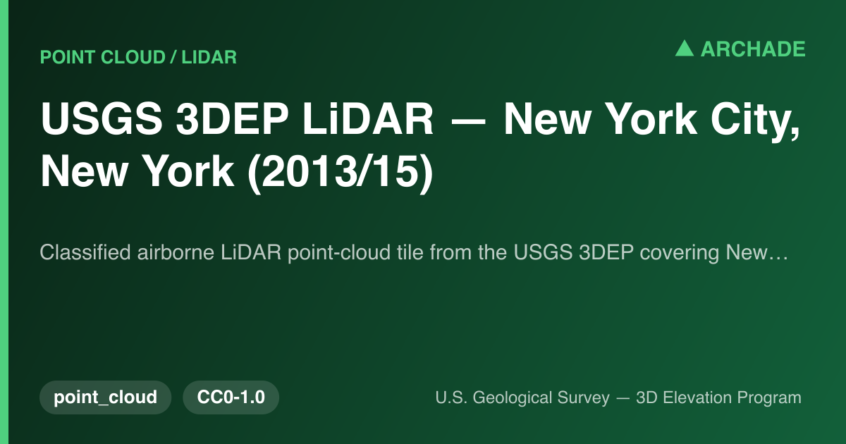 USGS 3DEP LiDAR — New York City, New York (2013/15)