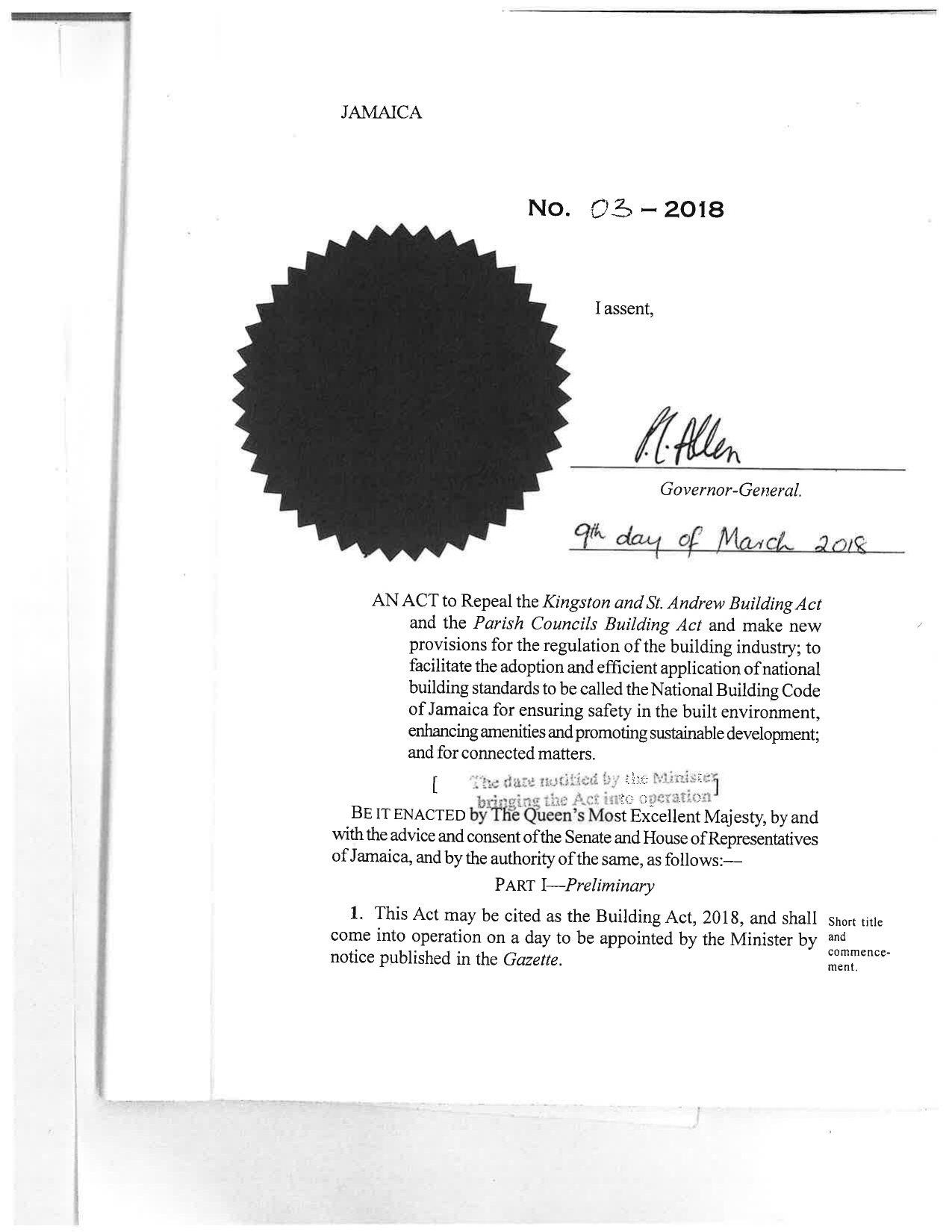 The Building Act, 2018